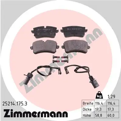 Тормозные колодки ZIMMERMANN 25214.175.3