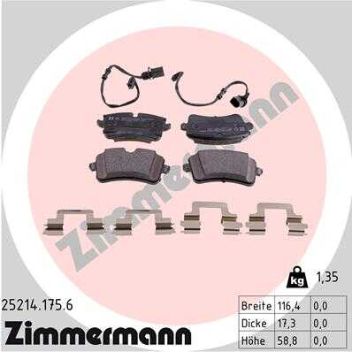 Тормозные колодки ZIMMERMANN 25214.175.6