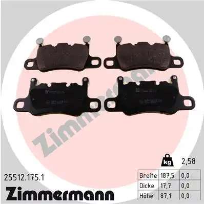 Тормозные колодки дисковые ZIMMERMANN 25512.175.1