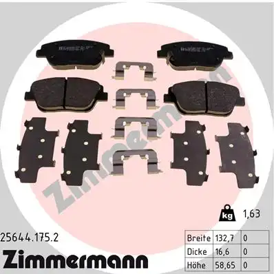 Тормозные колодки дисковые ZIMMERMANN 25644.175.2