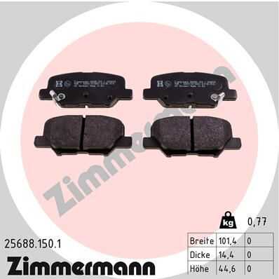 Колодки тормозные дисковые ZIMMERMANN 25688.150.1
