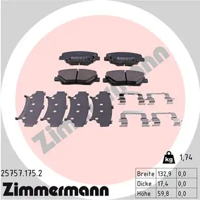 Тормозные колодки ZIMMERMANN 25757.175.2