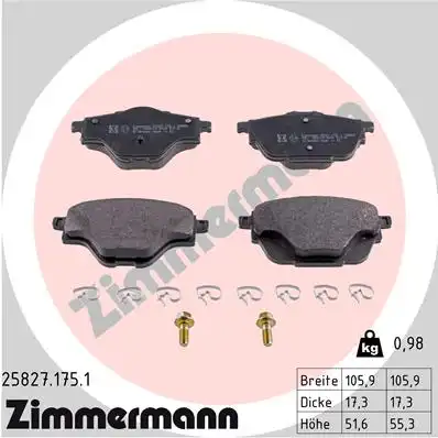 Тормозные колодки ZIMMERMANN 25827.175.1