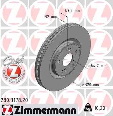 Тормозные диски ZIMMERMANN 280.3178.20