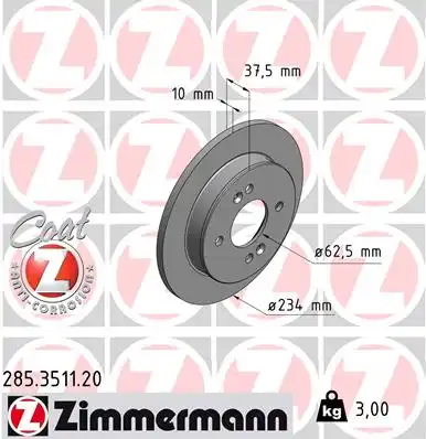 Тормозные диски ZIMMERMANN 285.3511.20