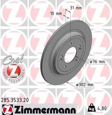 Тормозные диски ZIMMERMANN 285.3533.20