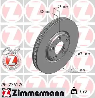 Тормозные диски ZIMMERMANN 290.2261.20