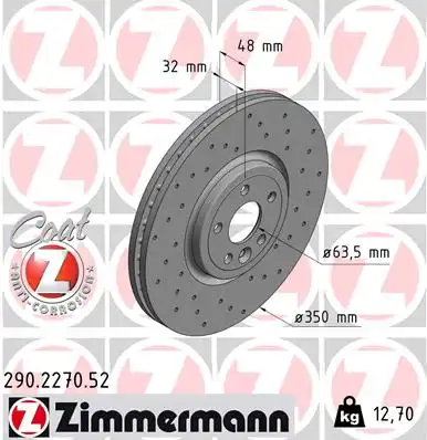 Тормозные диски ZIMMERMANN 290.2270.52