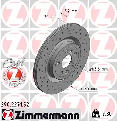 Тормозные диски ZIMMERMANN 290.2271.52