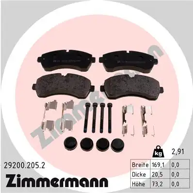 Тормозные колодки ZIMMERMANN 29200.205.2