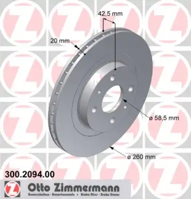 Тормозные диски ZIMMERMANN 300.2094.00