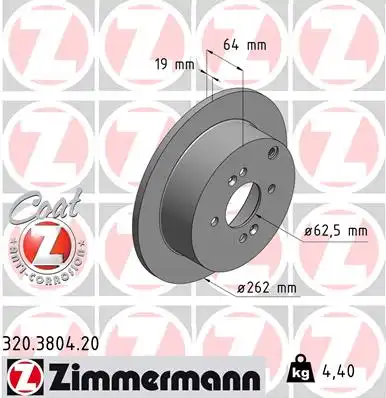 Тормозные диски ZIMMERMANN 320.3804.20