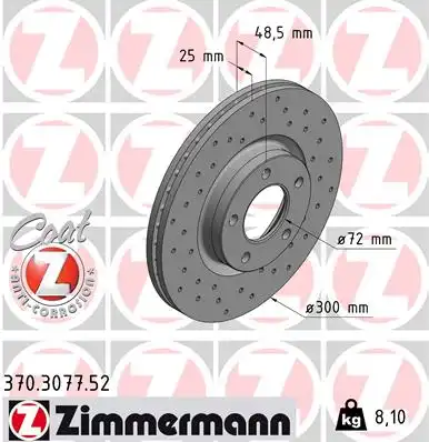 Тормозные диски ZIMMERMANN 370.3077.52