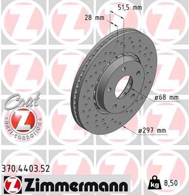 Диск тормозной ZIMMERMANN 370.4403.52