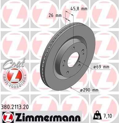 Тормозные диски ZIMMERMANN 380.2113.20