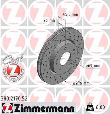 Тормозные диски ZIMMERMANN 380.2170.52