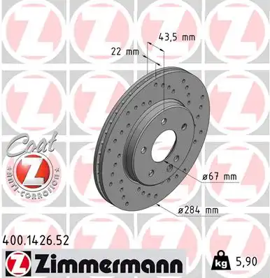 Тормозные диски ZIMMERMANN 400.1426.52