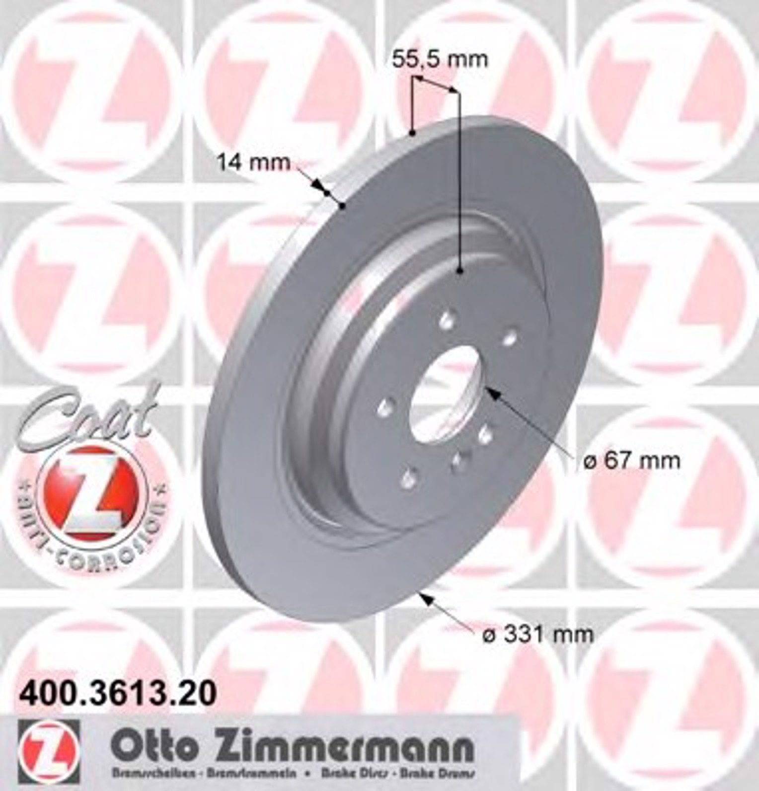 Тормозные диски ZIMMERMANN 400.3613.20