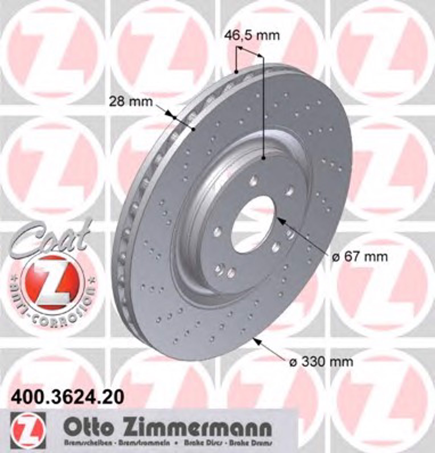 Тормозные диски ZIMMERMANN 400.3624.20