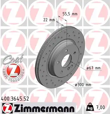 Тормозные диски ZIMMERMANN 400.3645.52