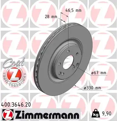 Тормозные диски ZIMMERMANN 400.3646.20