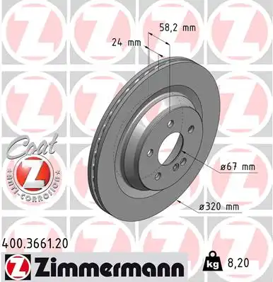 Тормозные диски ZIMMERMANN 400.3661.20