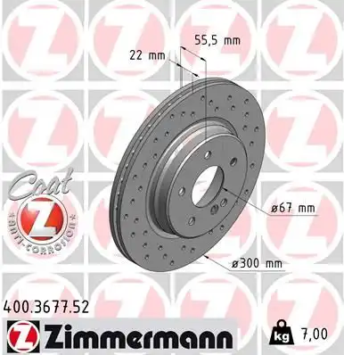Тормозные диски ZIMMERMANN 400.3677.52