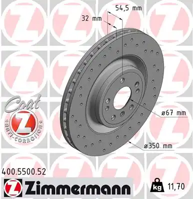 Диск тормозной ZIMMERMANN 400.5500.52
