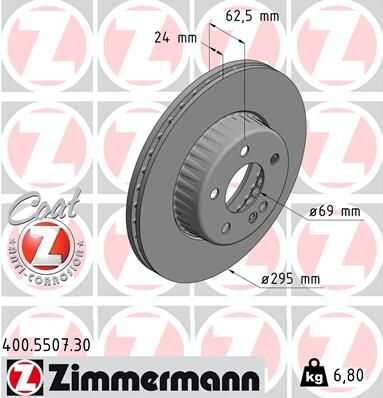 Диск тормозной ZIMMERMANN 400550730