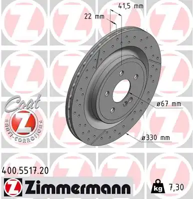 Диск тормозной ZIMMERMANN 400.5517.20