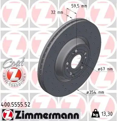 Диск тормозной ZIMMERMANN 400.5555.52
