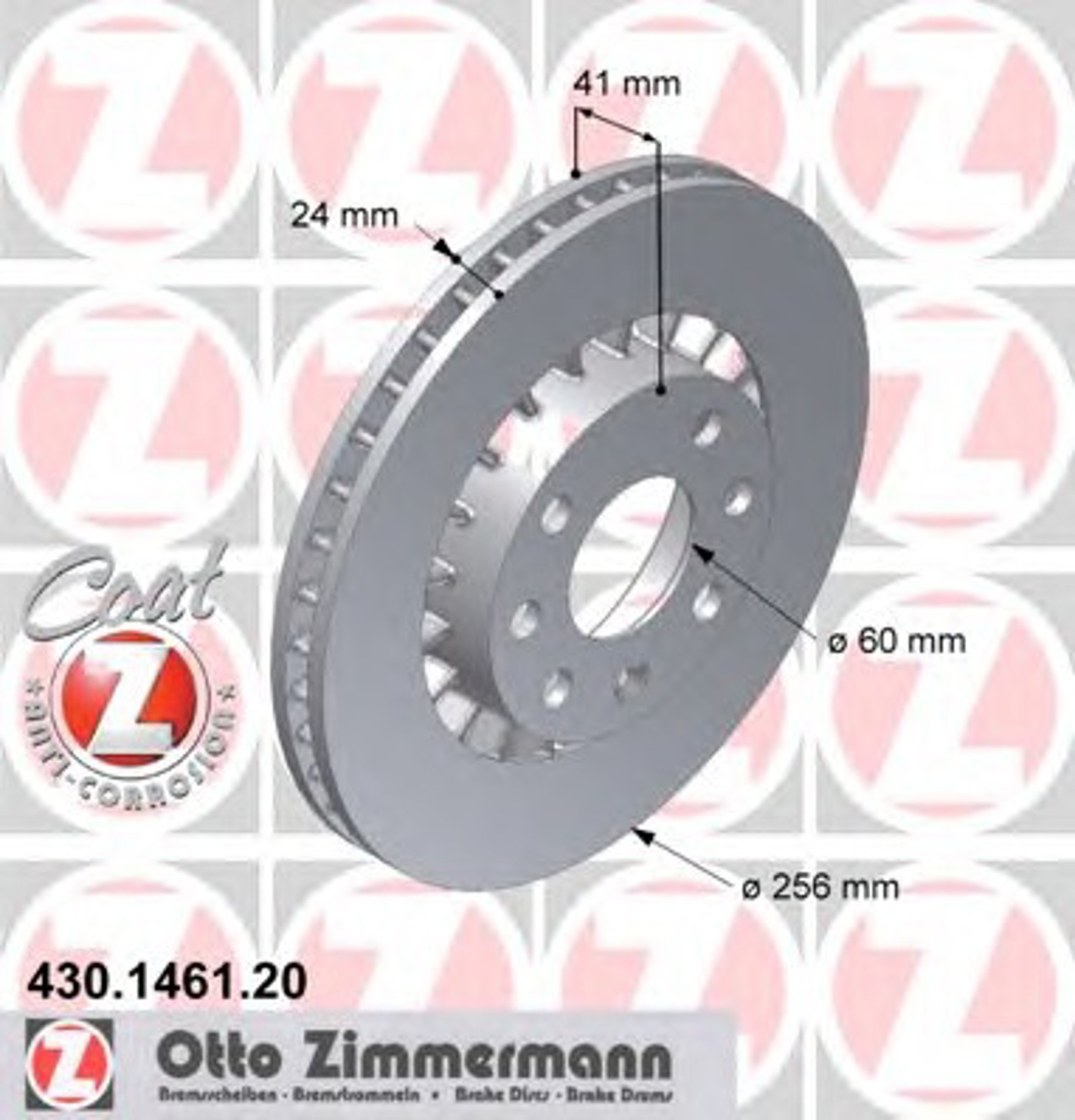 Диск тормозной ZIMMERMANN 430.1461.20
