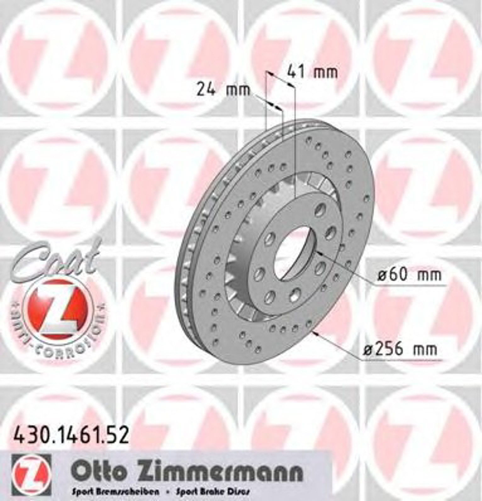 Диск тормозной ZIMMERMANN 430.1461.52