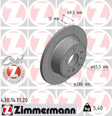 Тормозные диски ZIMMERMANN 430.1471.20