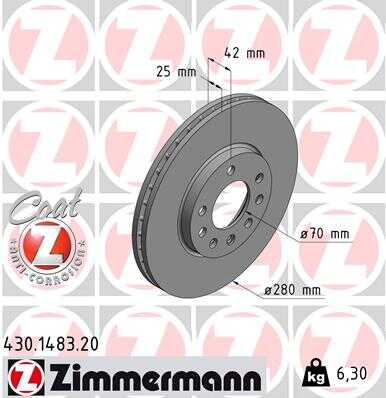 Тормозные диски ZIMMERMANN 430.1483.20
