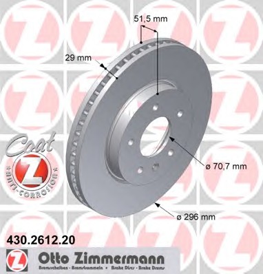 Тормозные диски ZIMMERMANN 430.2612.20