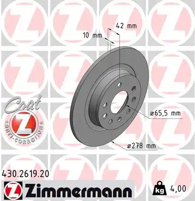 Тормозные диски ZIMMERMANN 430.2619.20