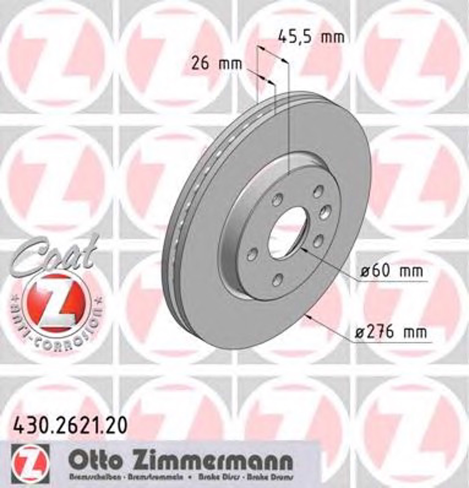 Тормозные диски ZIMMERMANN 430.2621.20