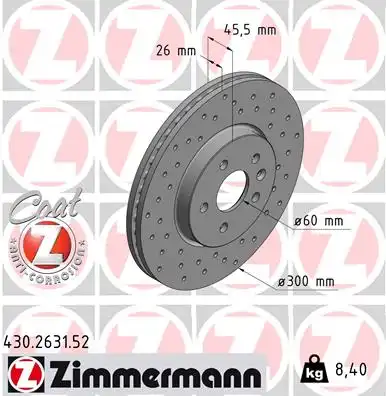 Тормозные диски ZIMMERMANN 430.2631.52