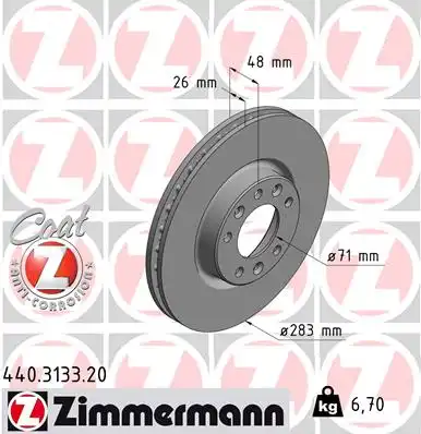 Тормозные диски ZIMMERMANN 440.3133.20