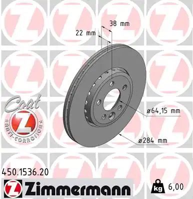 Тормозные диски ZIMMERMANN 450.1536.20