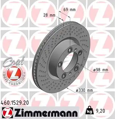 Тормозные диски ZIMMERMANN 460.1529.20