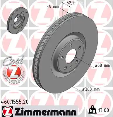 Тормозные диски ZIMMERMANN 460.1555.20