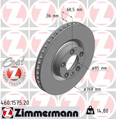Тормозные диски ZIMMERMANN 460.1575.20