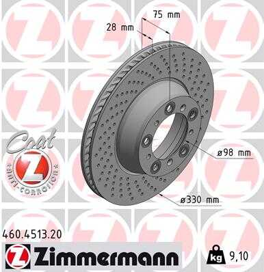Диск тормозной ZIMMERMANN 460.4513.20
