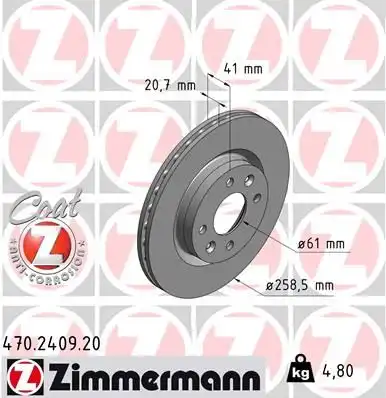 Тормозные диски ZIMMERMANN 470.2409.20