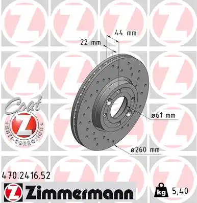 Тормозные диски ZIMMERMANN 470.2416.52