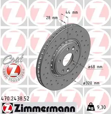 Тормозные диски ZIMMERMANN 470.2438.52