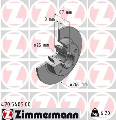 Диск тормозной /с подшипником/ ZIMMERMANN 470.5405.00