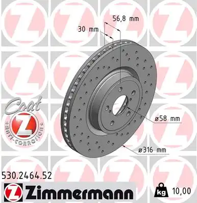 Тормозные диски ZIMMERMANN 530246452